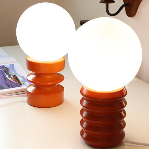 Premium Vintage Orange Glass Table Lamp - 1 Light