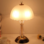 Premium Textured Glass Dome Shade 2-Light Table Lamp