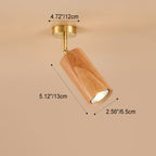 Nordic Minimalist Walnut Wood LED Linear Track Ceiling