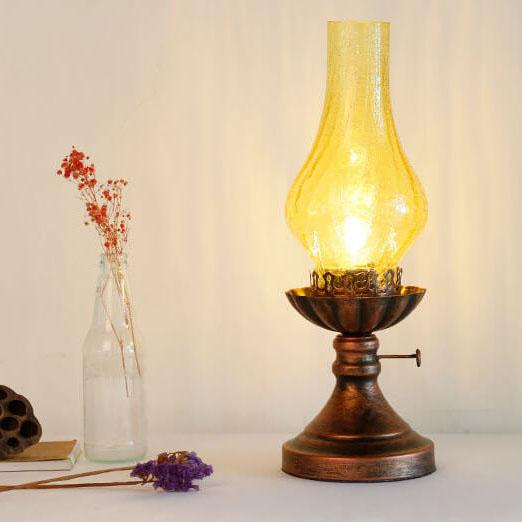Classic Vintage Kerosene Oil Table Lamp - 1-Light Design