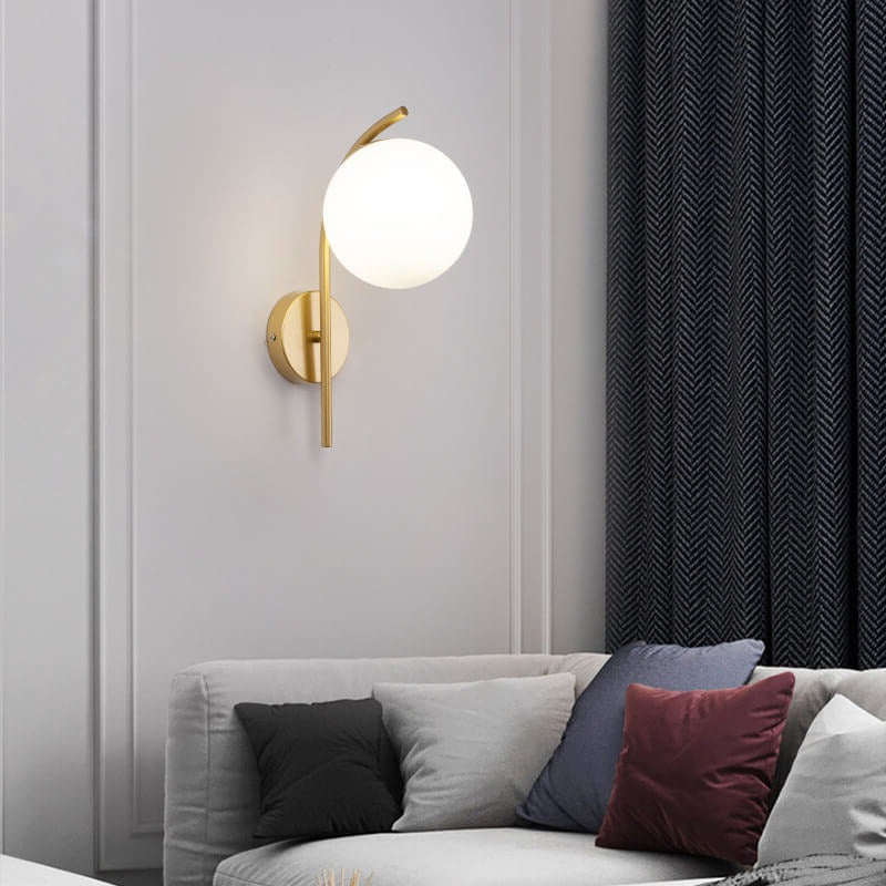Modern Arc Glass Globe Wall Sconce