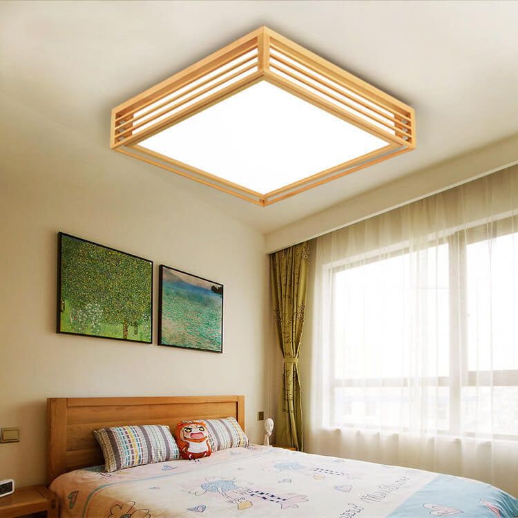 Wood Square LED Tatami Ceiling Light