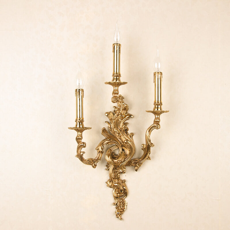 Vintage French Brass Wall Sconce