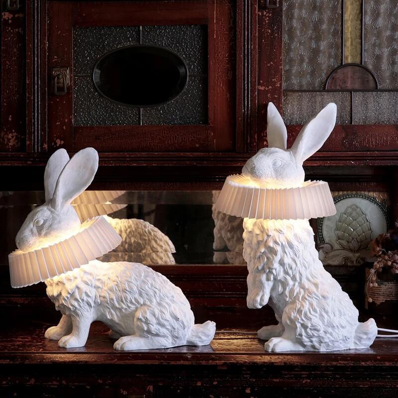 Contemporary Resin Rabbit LED Table Lamp