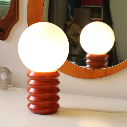 Premium Vintage Orange Glass Table Lamp - 1 Light