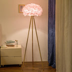 Contemporary Globe Floor Lamp with Feather Design