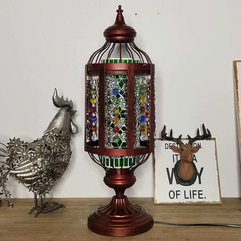 Turkish Stained Glass Table Lamp - Vintage 1-Light Design