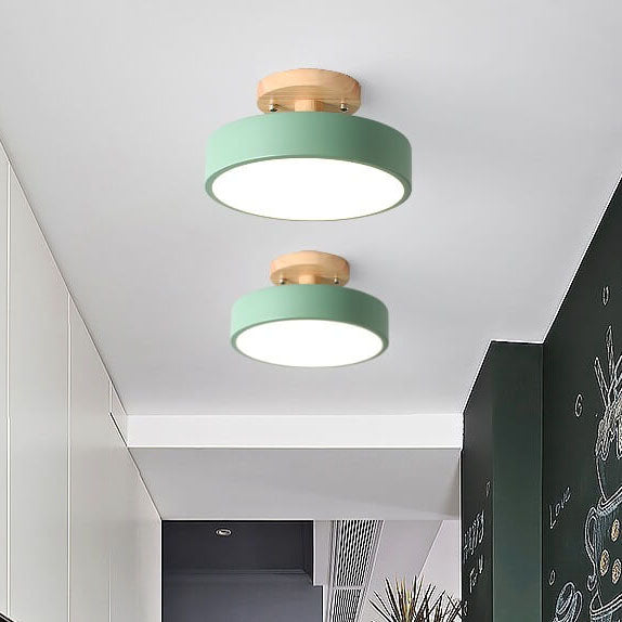 Nordic Round LED Semi-Flush Mount Ceiling Light