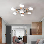 Sputnik Chandelier - Artistic Metal and Wood Ceiling Light for Kids' Rooms