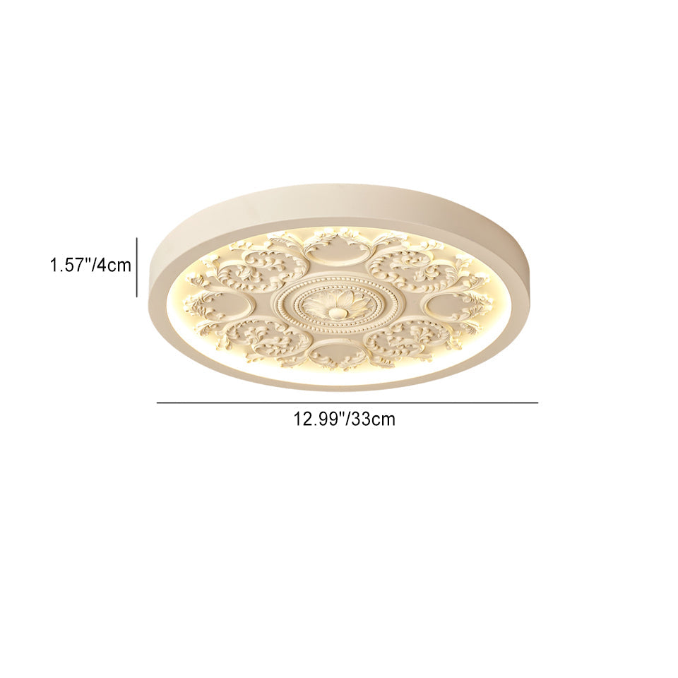 Contemporary Carved Iron and Acrylic LED Flush Mount