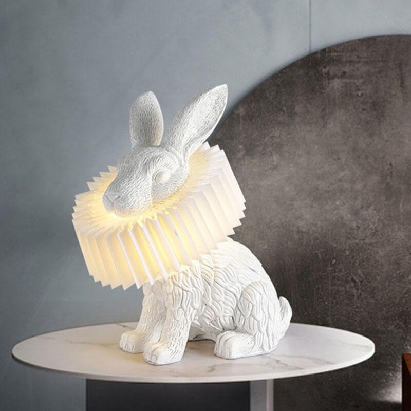 Contemporary Resin Rabbit LED Table Lamp