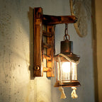 Premium Vintage Bamboo Weaving Kerosene Wall Sconce Lamp