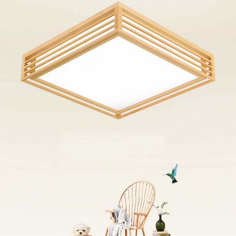 Wood Square LED Tatami Ceiling Light