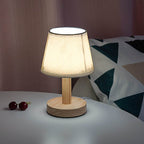 Premium Vintage Linen Drum Shade LED Table Lamp
