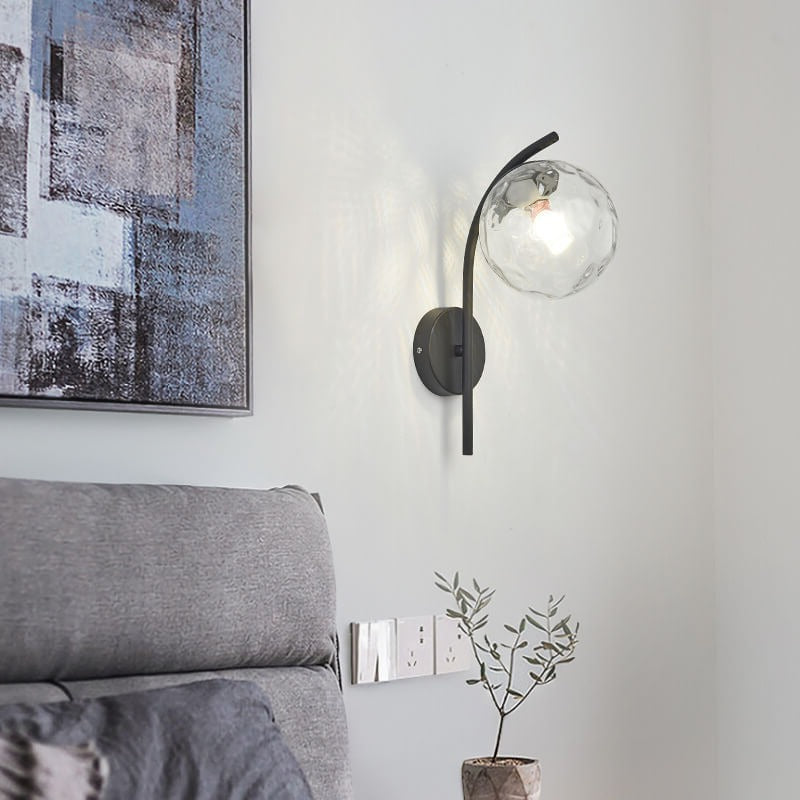 Modern Arc Glass Globe Wall Sconce