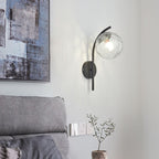 Modern Arc Glass Globe Wall Sconce