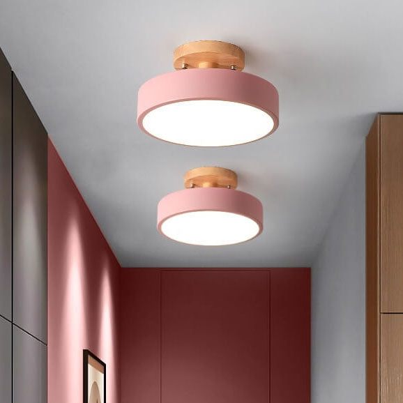 Nordic Round LED Semi-Flush Mount Ceiling Light