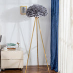 Contemporary Globe Floor Lamp with Feather Design
