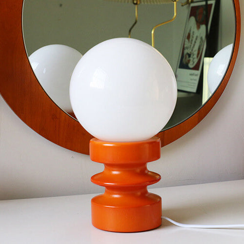 Premium Vintage Orange Glass Table Lamp - 1 Light