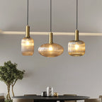 Striped Glass 1-Light Lantern Pendant