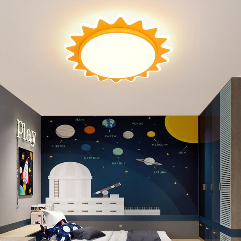 Cartoon Sun LED Flush Mount Light