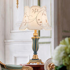 Classic Round Fabric and Resin Table Lamp - 1 Light