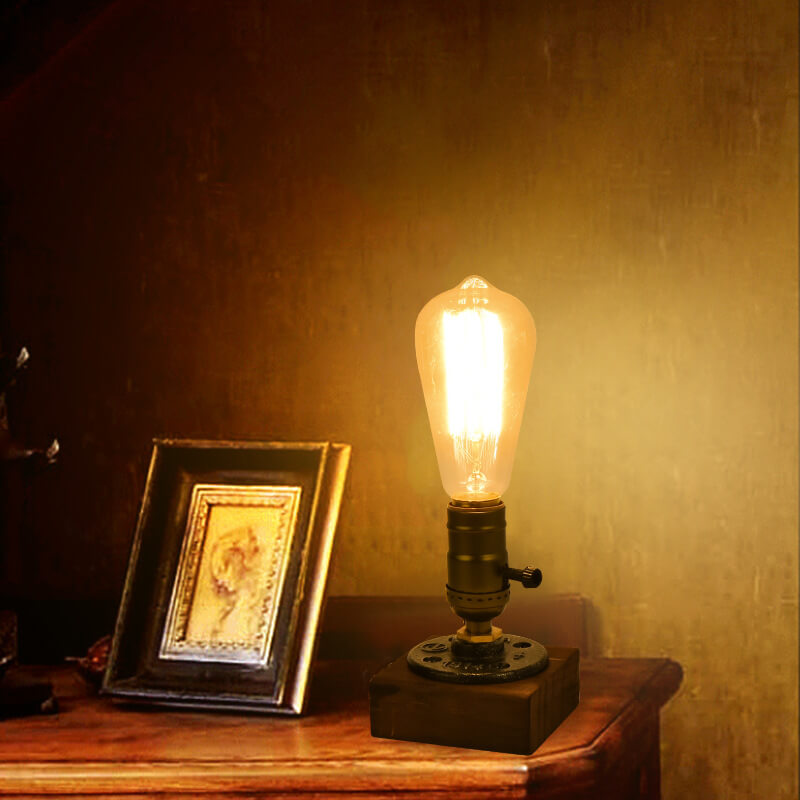 Premium Vintage Industrial Iron Table Lamp - 1-Light Design