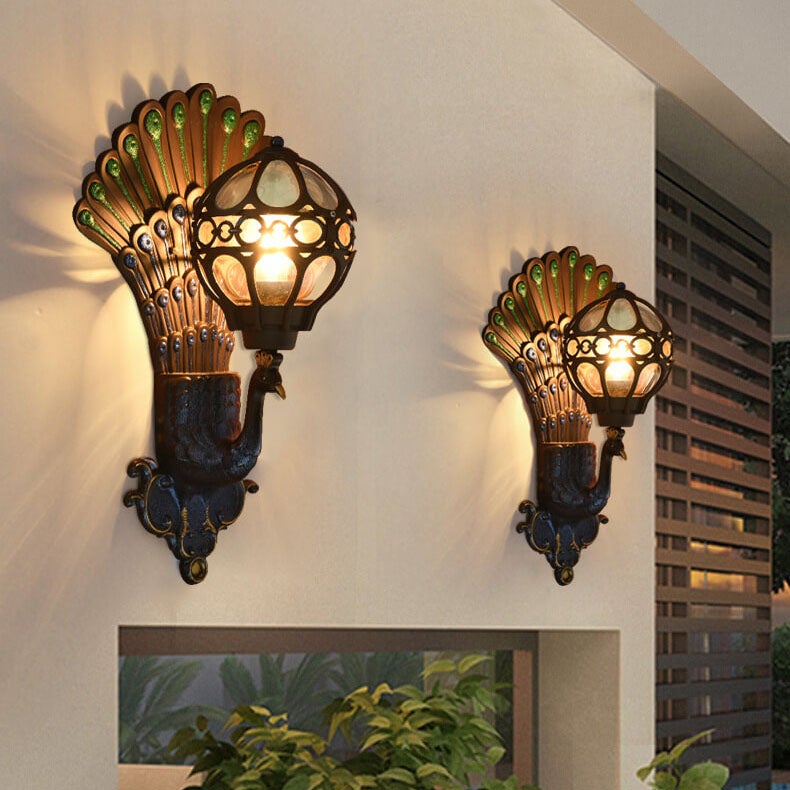 Premium Vintage European Peacock Waterproof Outdoor Wall