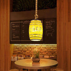 Rustic Wine Barrel Resin Pendant Light