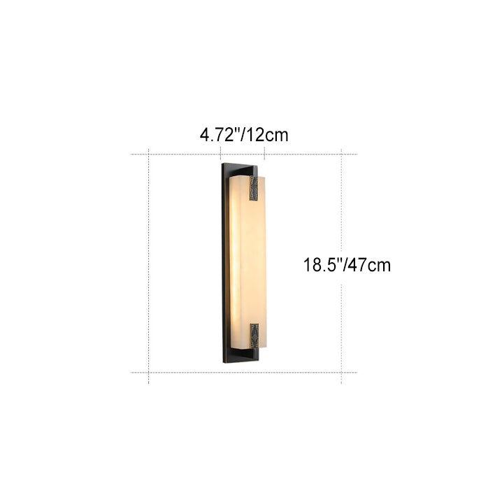 Rectangular Copper Marble LED Outdoor Wall Sconce
