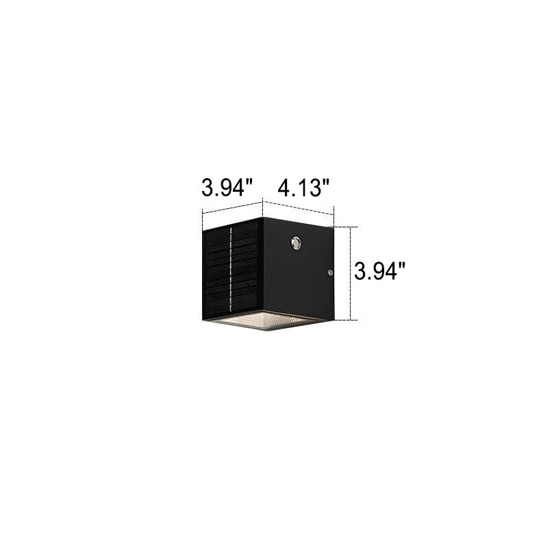 Premium Black Rectangular Solar LED Outdoor Wall Light