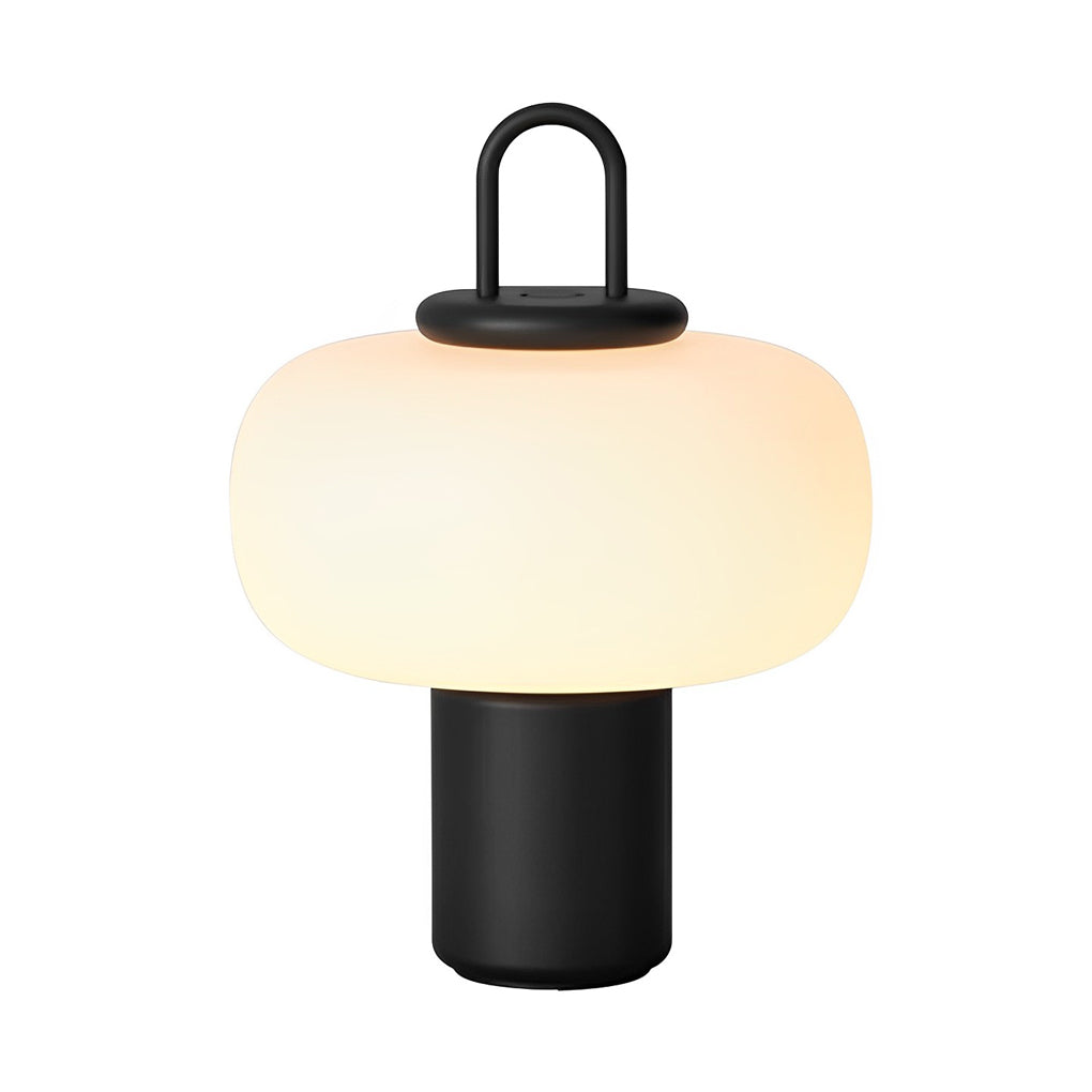 Portable LED Milk Glass Orb Table Lamp - Modern Ambient Lighting