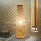 Premium Bamboo Weaving LED Floor Lamp - 1-Light Design
