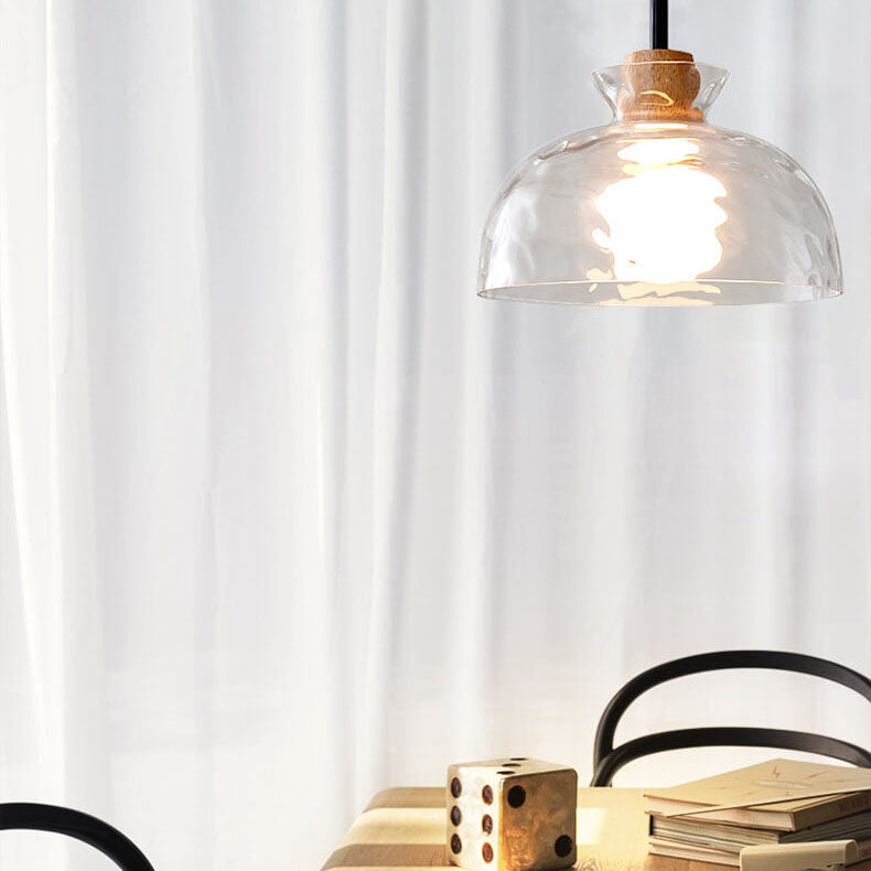 Nordic Rippled Glass Pendant Lamp