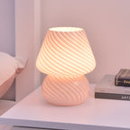 Vintage Glass Mushroom LED Table Lamp - 1-Light Night Light