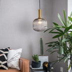 Striped Glass 1-Light Lantern Pendant