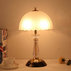 Premium Textured Glass Dome Shade 2-Light Table Lamp