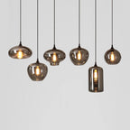 Contemporary Smoke Gray Glass LED Pendant Light
