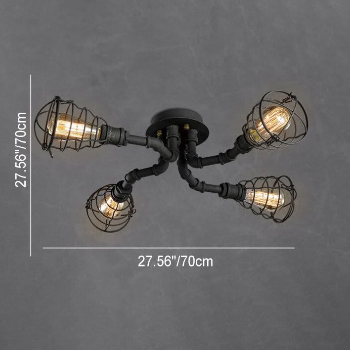 Industrial Round Iron Flush Mount