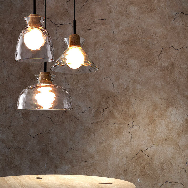 Nordic Rippled Glass Pendant Lamp