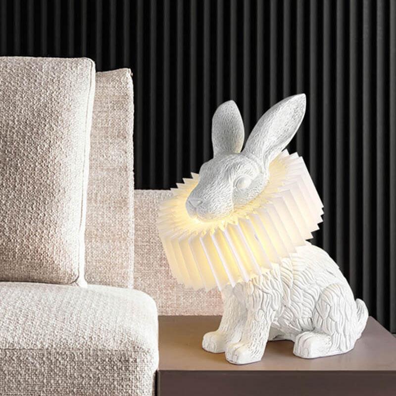 Contemporary Resin Rabbit LED Table Lamp