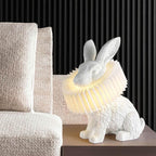 Contemporary Resin Rabbit LED Table Lamp
