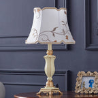 Classic Round Fabric and Resin Table Lamp - 1 Light