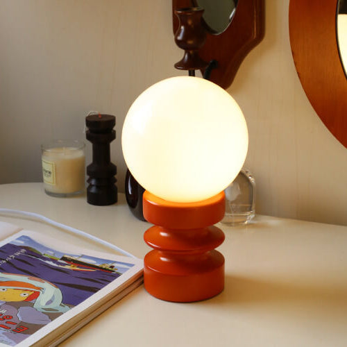 Premium Vintage Orange Glass Table Lamp - 1 Light