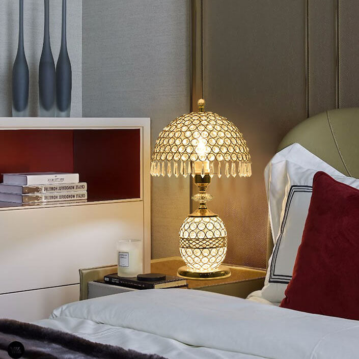 Elegant Crystal Dome Table Lamp - 1-Light Design