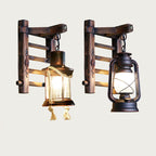 Premium Vintage Bamboo Weaving Kerosene Wall Sconce Lamp