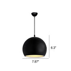 Contemporary Round Iron Pendant Light - Single Light, Solid Color