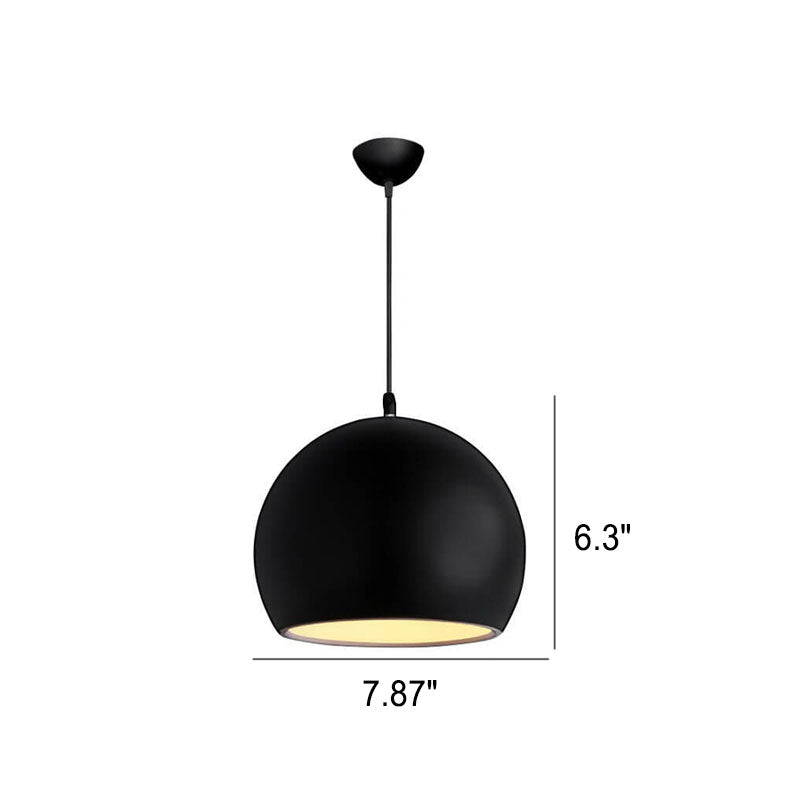 Contemporary Round Iron Pendant Light - Single Light, Solid Color