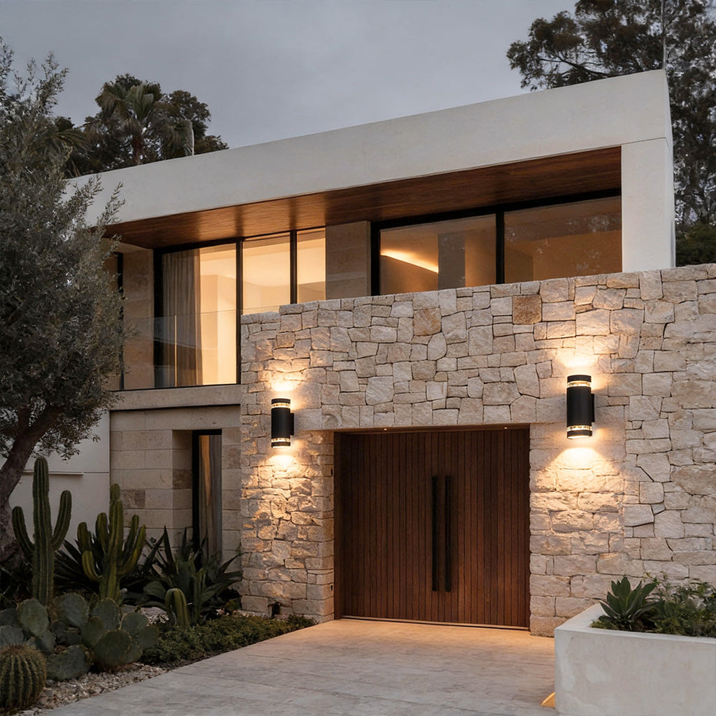 Black Waterproof Up and Down Outdoor Wall Sconce