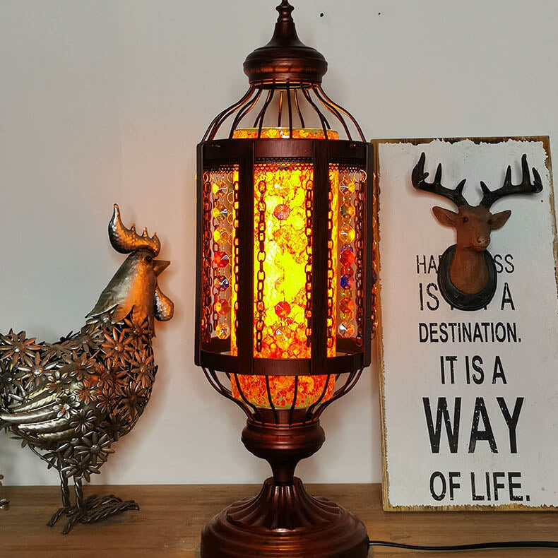Turkish Stained Glass Table Lamp - Vintage 1-Light Design